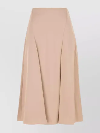 Fendi silk high-rise pleated flared midi a-line skirt