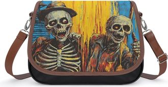 Generic Horror Movie Post Crossbody Bags for Women Fashion Leather Shoulder Handbags With Adjustable Strap