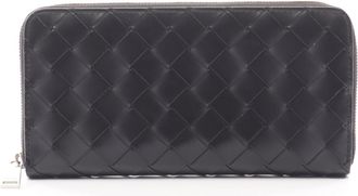 Bottega Veneta Black Intrecciato Long Wallet (Bi-Fold) (Pre-Owned)