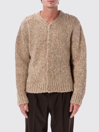 Sunflower Cardigan in misto lana e alpaca con scollo a V e bordi a costine