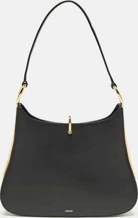 Paco Rabanne Ring Large Black Leather Shoulder Bag