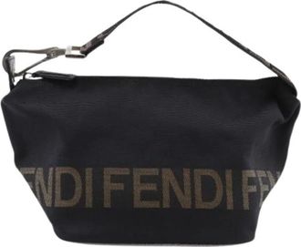 Fendi Pre-owned Shoulder Bags, female, Black, Size: ONE SIZE Pre-owned Canvas Shoulder Bag