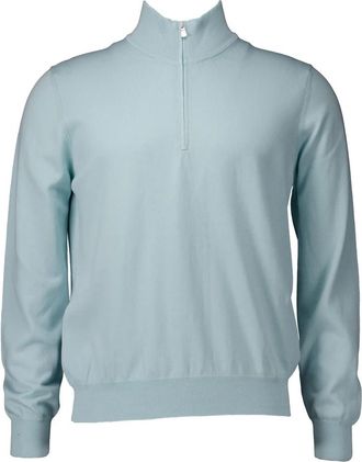 Gran Sasso Half-zip Pullover - Heren - V-hals truien - Groen - L - Katoen - Truien & Vesten