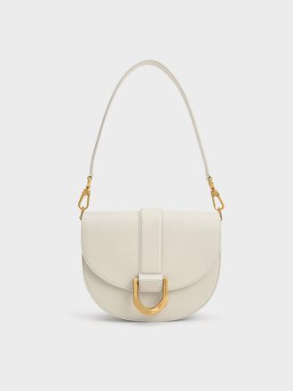 Charles & Keith Gabine Leather Saddle Bag