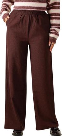 Ydence Pants Yade - Dames - Wijde Broeken - Bruin - XS - Polyester - Broeken