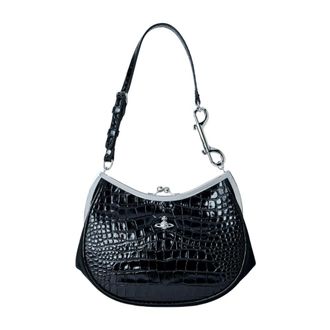 Vivienne Westwood Shoulder Bags, female, Black, Size: ONE SIZE Charm Frame Shoulder Bag