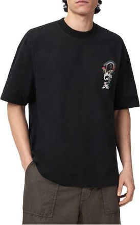 AllSaints Snakepit Crewneck Graphic T-shirt in Washed Black at Nordstrom, Size X-Small