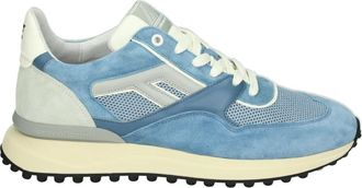 Floris Van Bommel Schoenen, Heren, Blauw, 42 1/2 EU, Leer, Casual Herenschoenen Lichtblauw Noppi