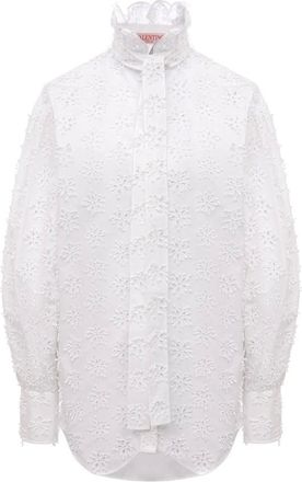 Valentino Shirts, female, White, Size: XS Cotton Shirt