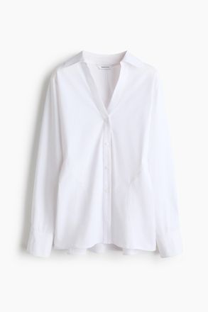 H&M Taillierte Baumwollbluse - Weiss