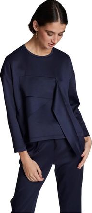 Moskada Conjunto Elena - Dames - Longsleeves - Blauw - L - Tweed - Tops