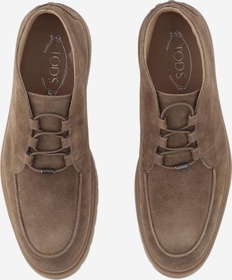 Tod's Mens Ankle Boots Suede Beige