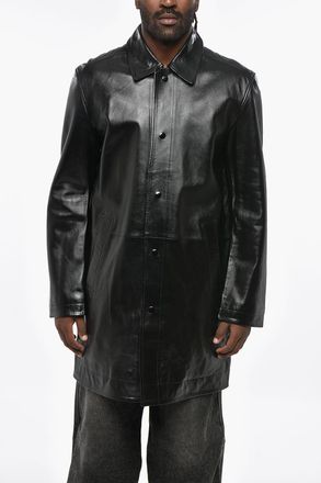 Diesel RED TAG Brushed Leather Coat CORDIER with Snap Buttons Diesel