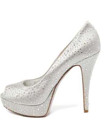 Loriblu 150mm crystal-embellished heeled pumps - Silver