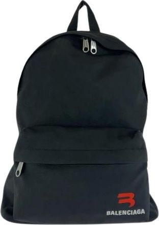 Balenciaga Pre-owned Backpacks, male, Black, Size: ONE SIZE Pre-owned Nylon Backpack