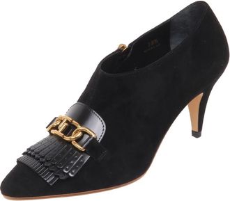 Tod's Su&egrave;de Franje Ketting Schoen - Dames - Pumps - Zwart - 38 EU - Su&egrave;de - Schoenen
