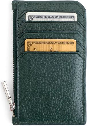 Royce Leather Leather Zip Card Case in Dark Green at Nordstrom