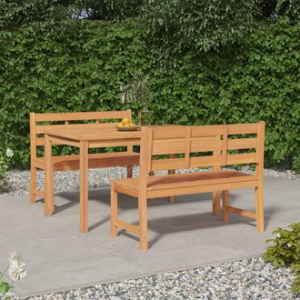 vidaXL Juego De Comedor Para Jard&iacute;n 3 Pzas Madera Maciza De Teca Vidaxl