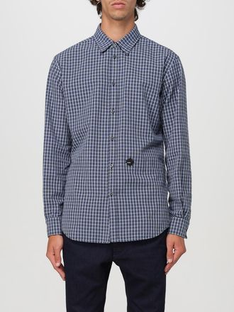 Dsquared2 Mens Checked Longsleeve Shirt - Dark Blue Cotton - Size EU 48 (Mens)