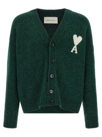 Ami Green Button-Up Cardigan