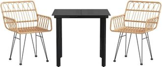 vidaXL Juego De Comedor De Jard&iacute;n 3 Piezas Rat&aacute;n Sint&eacute;tico Vidaxl