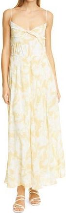 Vince Floral Knot Front Drape Maxi Dress in Balm at Nordstrom Rack, Size Xx-Small