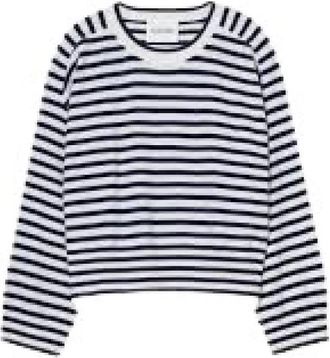 Closed Gestreepte Kasjmier Trui - Dames - Cashmere truien - Wit - XS - Kasjmier - Truien & Vesten