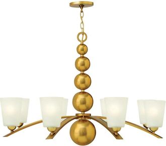 Loops 8 Bulb Chandelier Hanging Pendant LIght Vintage Brass LED E27 60W Bulb