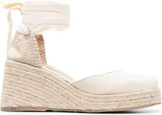 Castaner Tina 80mm Wedge Espadrilles - Dames - Sleehakken - Beige - 41 EU - Katoen - Schoenen