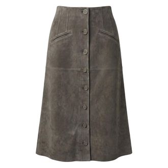 Veronica Beard Falda midi de ante Callisian - Skirts - Mujer - Marr&oacute;n - L