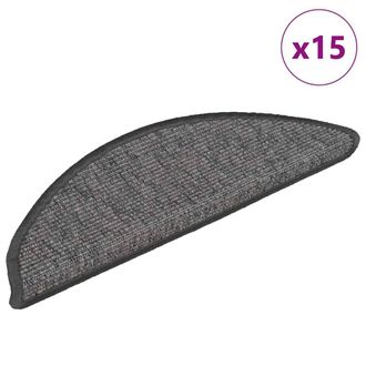 Berkfield Home Stair Mats Self-adhesive 15 pcs 56x17x3 cm Beige & Grey | Size: Medium