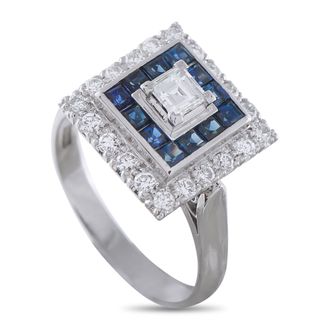 Luxury Bazaar Platinum 0.40ct Diamond and Sapphire Ring MF15-041426