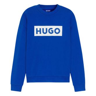 HUGO BOSS Hugo Heren Niero Logo Crew Neck Sweatshirt (Blauw)