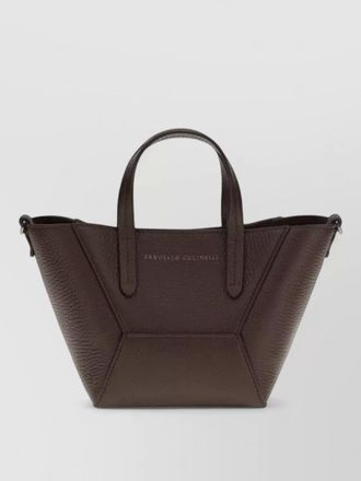 Brunello Cucinelli globe calf leather shoulder bag