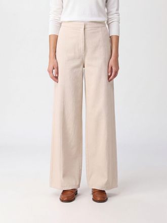 Forte_Forte High-Waisted Cotton Wide-Leg Trousers with Elasticated Waist