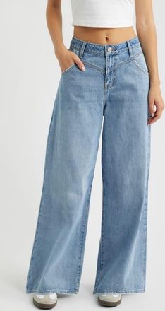 YMI Relaxed Extra Baggy Wide Leg Jeans in Light Blue at Nordstrom, Size 13