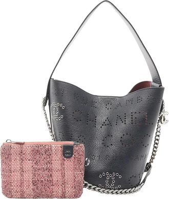 Chanel Borsa a secchiello piccola in pelle di agnello con logo CC 2019 - Blu