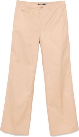 Ralph Lauren High-Rise Straight-Leg Broek - Dames - Straight fit broeken - Beige - 3XL - Katoen - Broeken