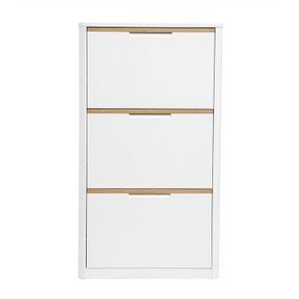 Miliboo Miliboo - Mueble Para Zapatos De 3 Puertas Acabado Blanco Lacado Brillante L68 Cm Kirk