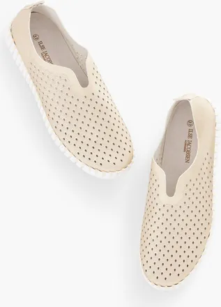 Ilse Jacobsen Tulip Slip-On Flats - Metallic - Platinum - 10M Talbots