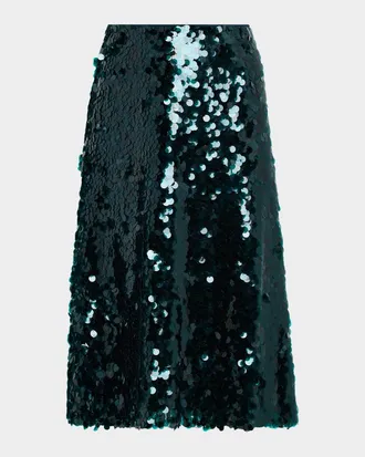 Vince Lucite Straight Sequin Skirt