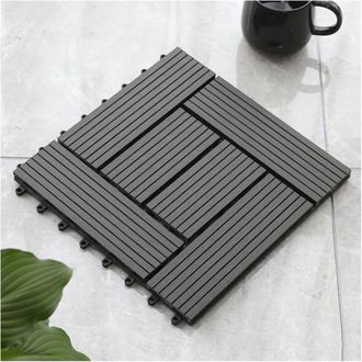 OEM Piastrelle Per Pavimentazione Esterna In Composito Effetto Legno Grigio, A Incastro, Resistenti Alla Corrosione, In Plastica Wpc Impermeabile, 30 X 30