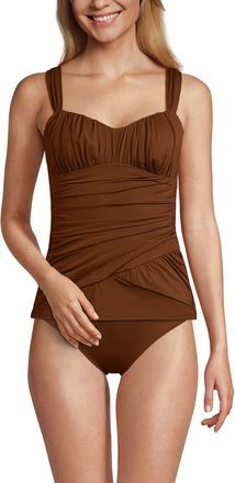 Lands End Slender Lite Sweetheart Shirred Tankini in Acorn at Nordstrom, Size 10