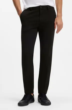 BOSS Kaiton Slim Fit Flat Front Stretch Cotton Chinos in Black at Nordstrom, Size 33 X 30