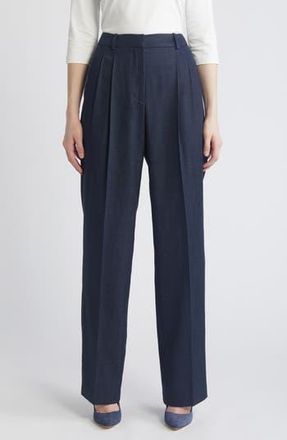 BOSS Taleco Pleated Wide Leg Trousers in Open Bu at Nordstrom Rack, Size 10