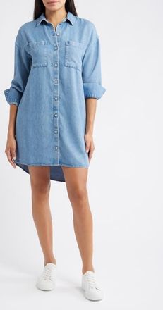 Cloth & Stone Long Sleeve Denim Button-Up Shirtdress in Night Tides Wash at Nordstrom, Size X-Small