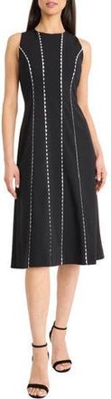 Donna Morgan Rickrack Sleeveless Midi Dress in Black at Nordstrom Rack, Size 16