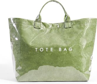 Generic PVC Tote Bag for Women, Large Plastic Tote Bag for Work Letter Print bag Kraft Paper Work Handbags Purses (Grass Green)