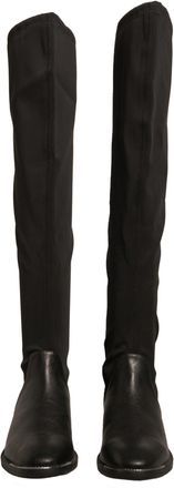 MY TWIN Twinset Leather Suede Flats High Boots Womens Shoes