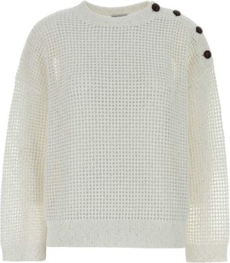 Brunello Cucinelli Brunello Cucinelli White Crochet Sweater